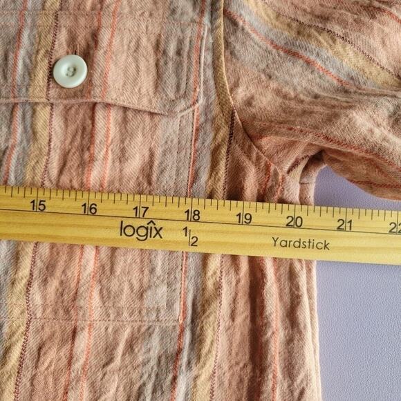 Madewell Linen Blend Striped Camp Shirt Women's S Coastal Casual Vacation Summer - Picture 8 of 10